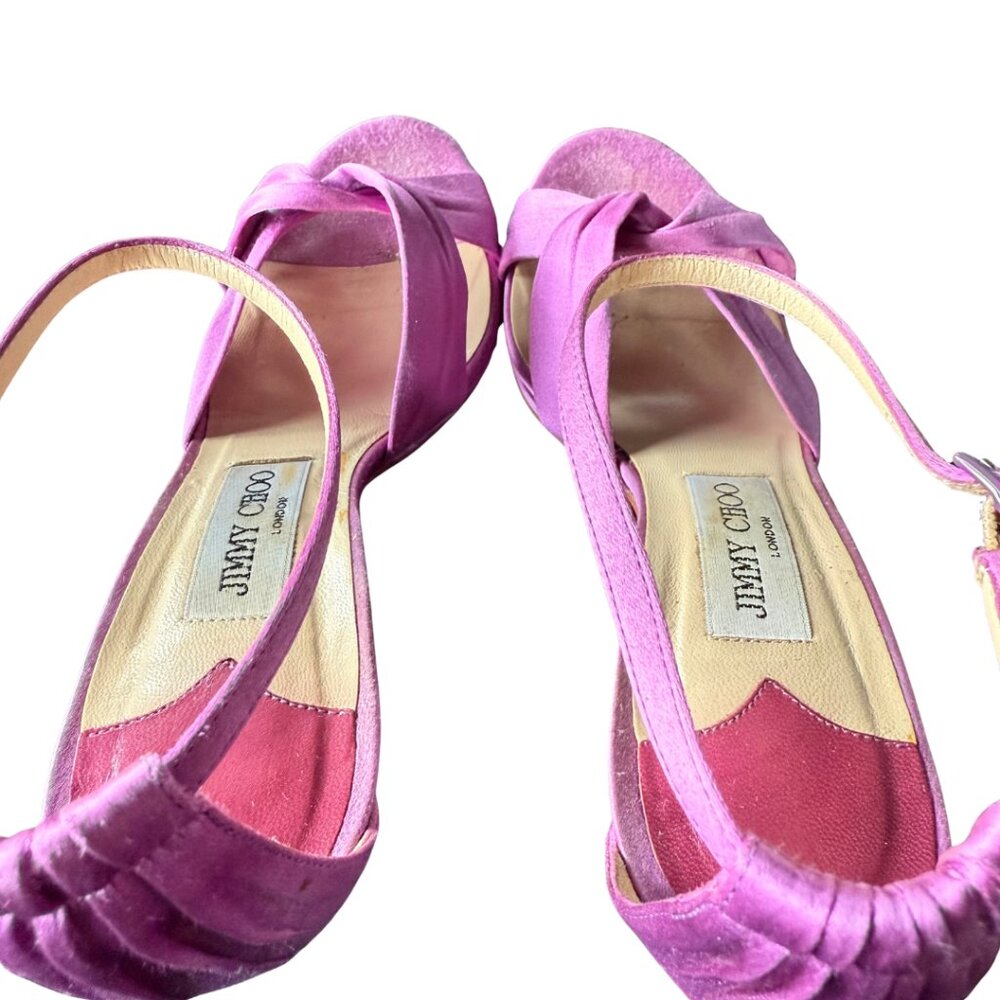 Jimmy Choo Rosie Satin Stiletto Heels Women’s Size 37.5 EU US 7 - Picture 7 of 10